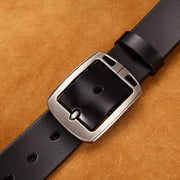 Leather Cowskin Vintage Jean Belt Pin Buckle Simple Men's Belt Wide