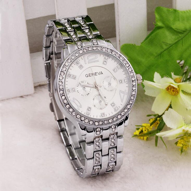Geneva Rhinestone Wrist Watch