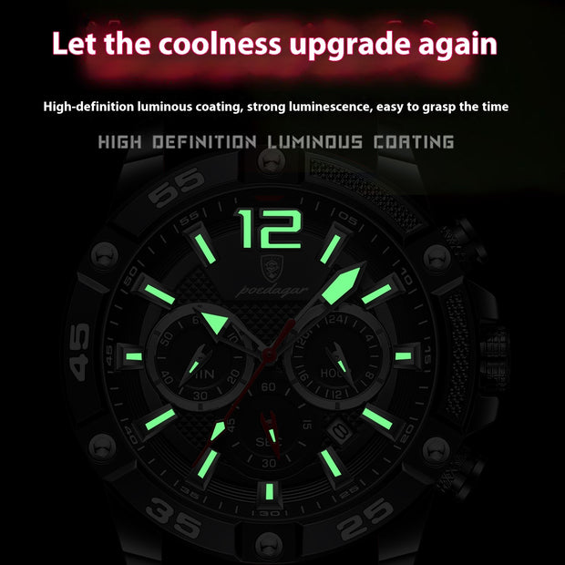 Poedagar Men's Watch Silicone Band Quartz Wrist Watch