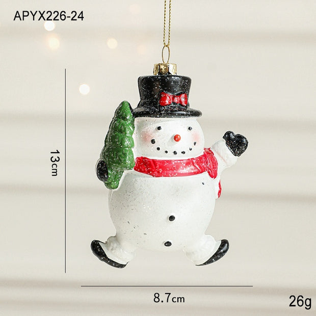 Christmas Tree Decorations Painted Plastic Christmas Pendant